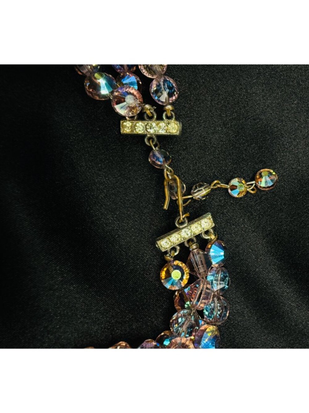 Rare Find Vintage 1950s-60s Aurora Borealis Crystal Multi-Strand Necklace - Picture 6 of 6